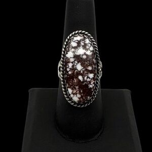 Navajo Native American Sterling Silver Natural Wild Horse Turquoise Ring 7.5